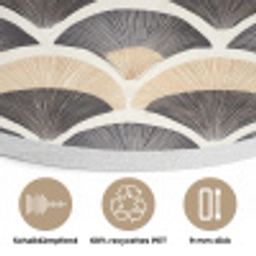 Waaier - Patroon - Zwart - Beige Akoestische PET Vilt - Rond klein 838 -closeup_DE