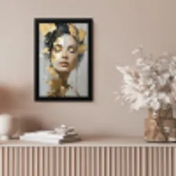 Sierlijk - Vrouw - Goud - Ogen fotolijst zwart zonder passe partout klein -sfeer5