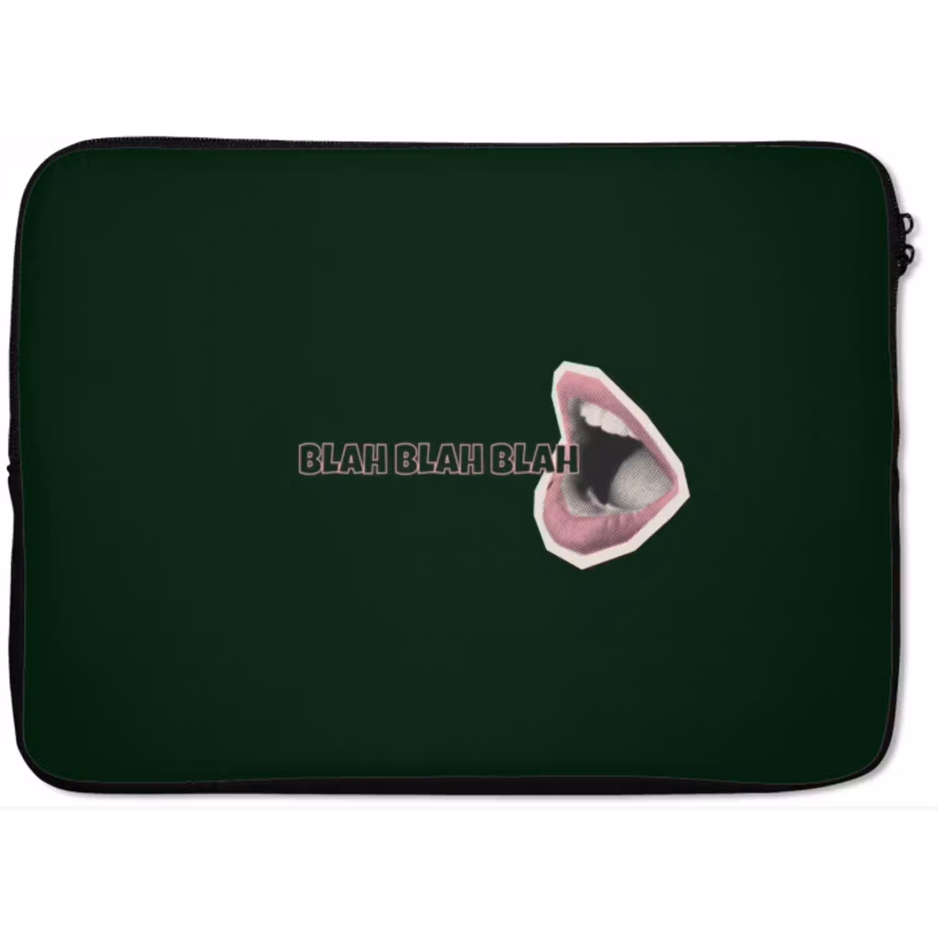 BLAH BLAH BLAH - Mond - Groen laptophoes neopreen klein -zkaufland3dotto