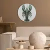 Kreeft - Glossier - Groen - Wit Akoestische PET Vilt - Rond klein -sfeer1