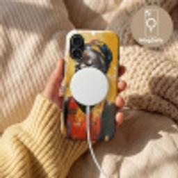 Vrouw - Ogen - Penseelstreken - Geel Toughcase MagSafe Apple iPhone 17 klein -USP_MagsafeV