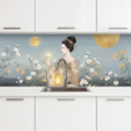 Aziatisch - Vrouw - Kimono keuken achterwand 2 middel -3d