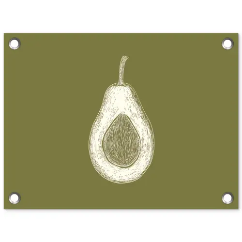Avocado - Minimalistisch - Illustratie - Groen tuinposter los doek klein -3d
