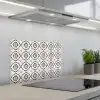 Bladvorm - Patroon - Kleurrijk keuken achterwand spatscherm klein 900 -3d_schuin