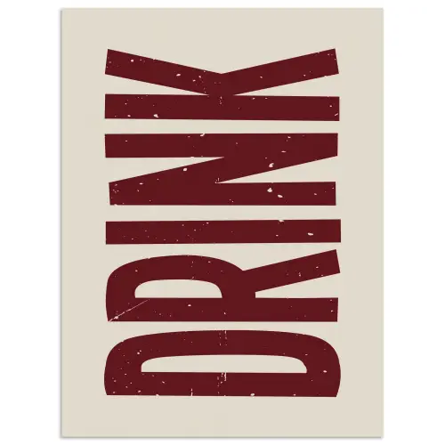Rood - Vintage - Decoratie - Japandi poster papier klein -3d