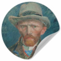 Zelfportret 1887 - Schilderij van Vincent van Gogh Wandcirkel behangsticker klein -3d