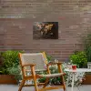 Wereldkaart -  Hout - Mozaïek Tuinposter op houten frame 2 cm dik klein -sfeer3