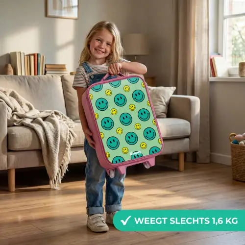 All smiles groen Kinderkoffer - Roze klein -sfeer2_NL