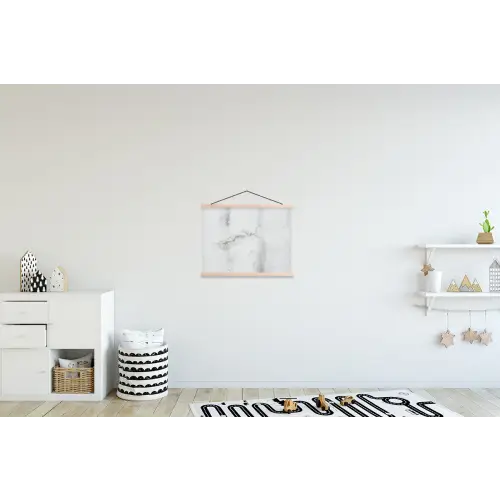Beton - Grijs - Wit textielposter latten blank klein -kinderkamer
