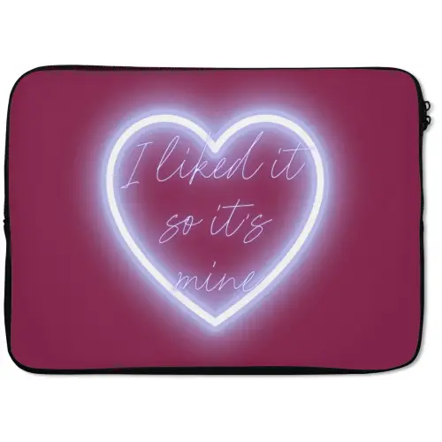 I liked it so it's mine - Neon hart - Roze laptophoes neopreen klein -zkaufland3dotto