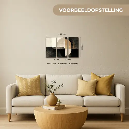 Vormen - Abstract - Goud Canvas - Meerluiken 3 luik klein -sfeer6-formaat
