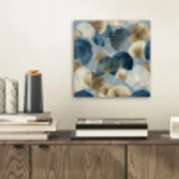 Bladeren - Abstract - Goud - Blauw aluminium wit klein -sfeer1