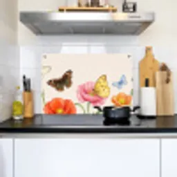 Vlinders - Klaprozen - Illustratie - Kleurrijk Inductie beschemer met haakjes klein -sfeer2