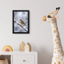 Vogel - Tak - Sneeuw - Winter fotolijst zwart zonder passe partout klein -usfeer4_kinderkamer