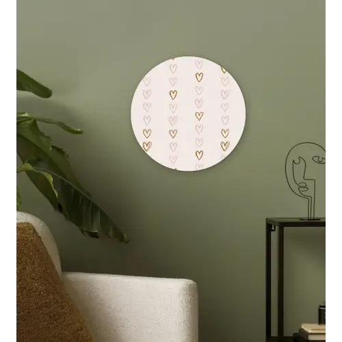 Patroon - Hartjes - Lichtroze Wandcirkel plexiglas klein 852 -sfeer3