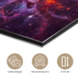 Space - Stars - Abstract - Colorful aluminium wit klein -closeup_NL