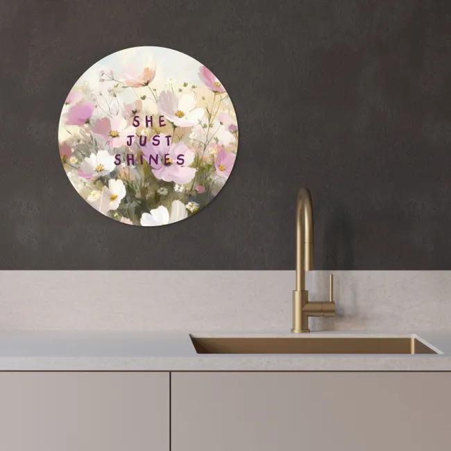 Quote - Bloemen - Schilderachtig KitchenYeah - Keuken - Wandcirkel Forex klein -sfeer1