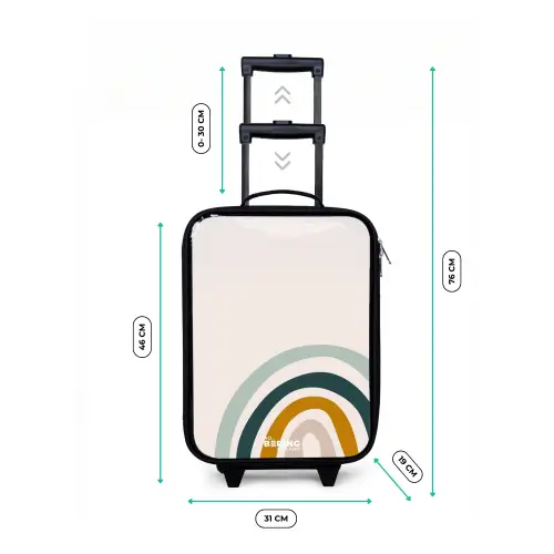 Ruwe regenboog aqua Kinderkoffer - Zwart klein -productfoto_formaten