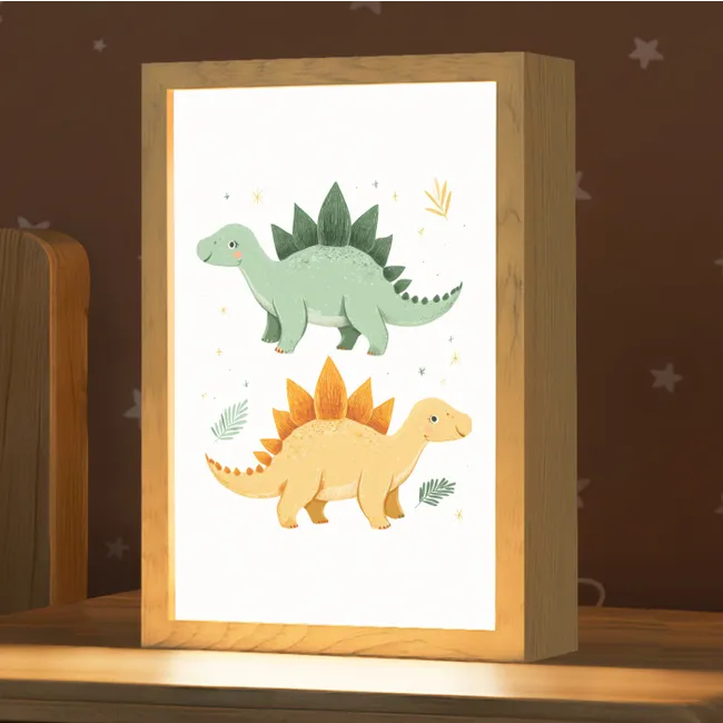 Kids’ Night Light - Stars - Stegosaurs - Leaves - Green