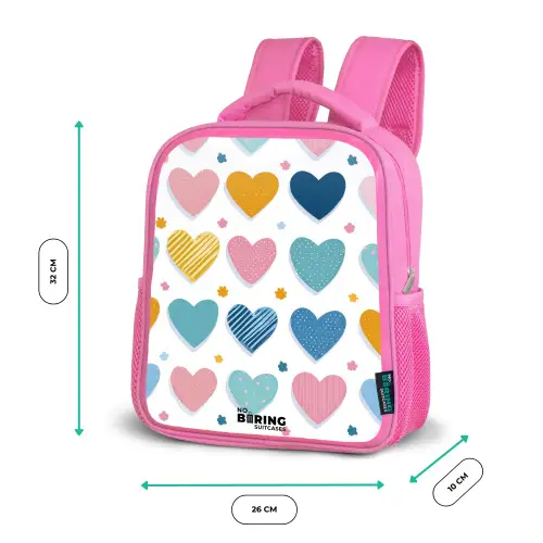 Hartenpatroon Kinderrugzak - Roze middel -productfoto_formaten