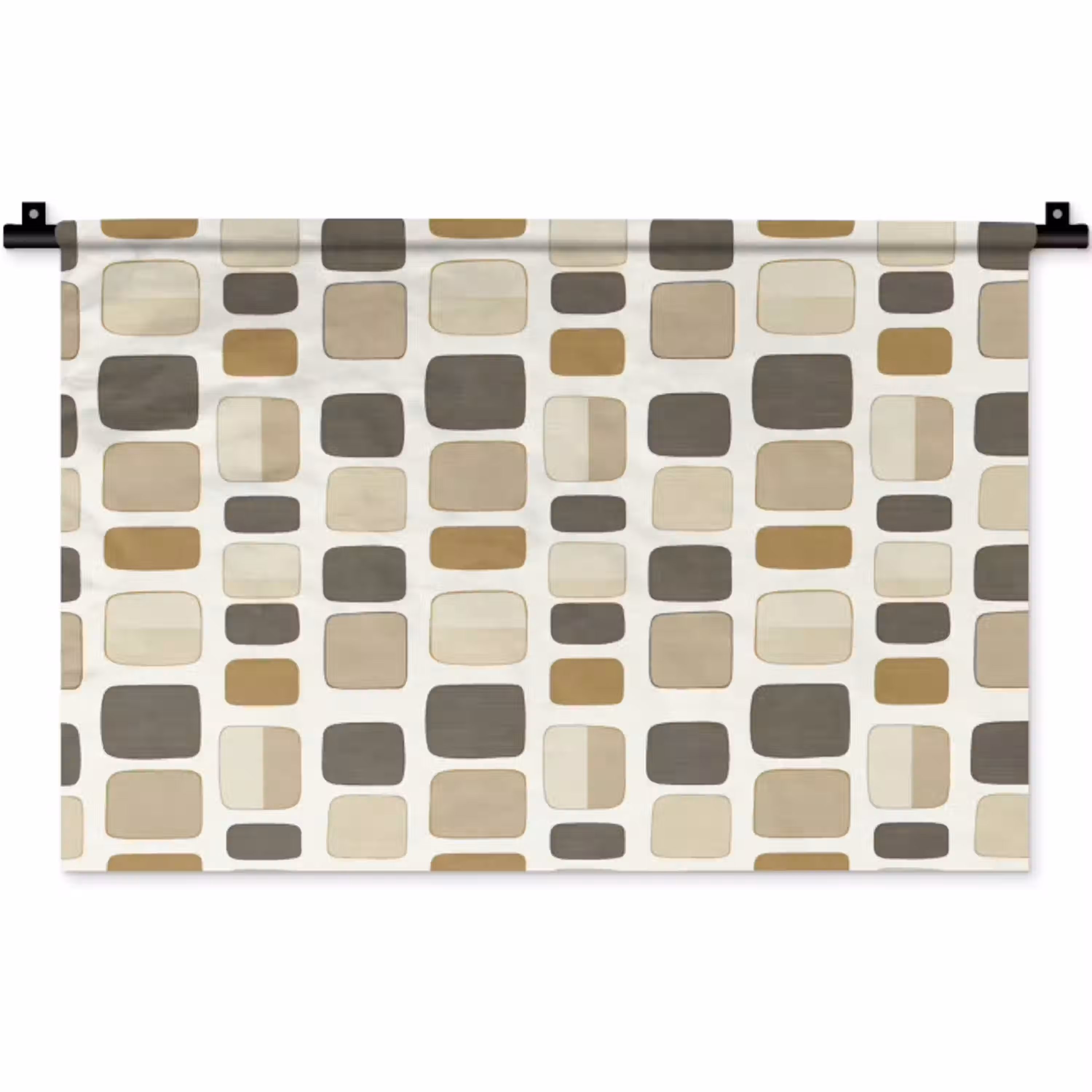 Blokken - Vintage - Grijs Wandkleed katoen klein 269 -zz3d