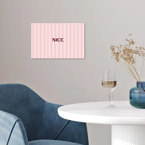 Nice - Strepen - Roze poster papier klein -sfeer3