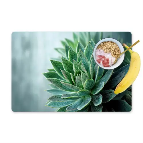 Vetplant - Bladeren - Groen - Wazig Placemat vinyl groot -zzzproduct_Kitchenyeah-website