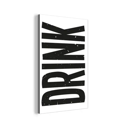 Drink - Zwart - Wit - Decoratie aluminium wit klein -3d