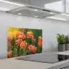 Bloemenveld - Zonnestralen - Oranje keuken achterwand spatscherm klein -3d_schuin