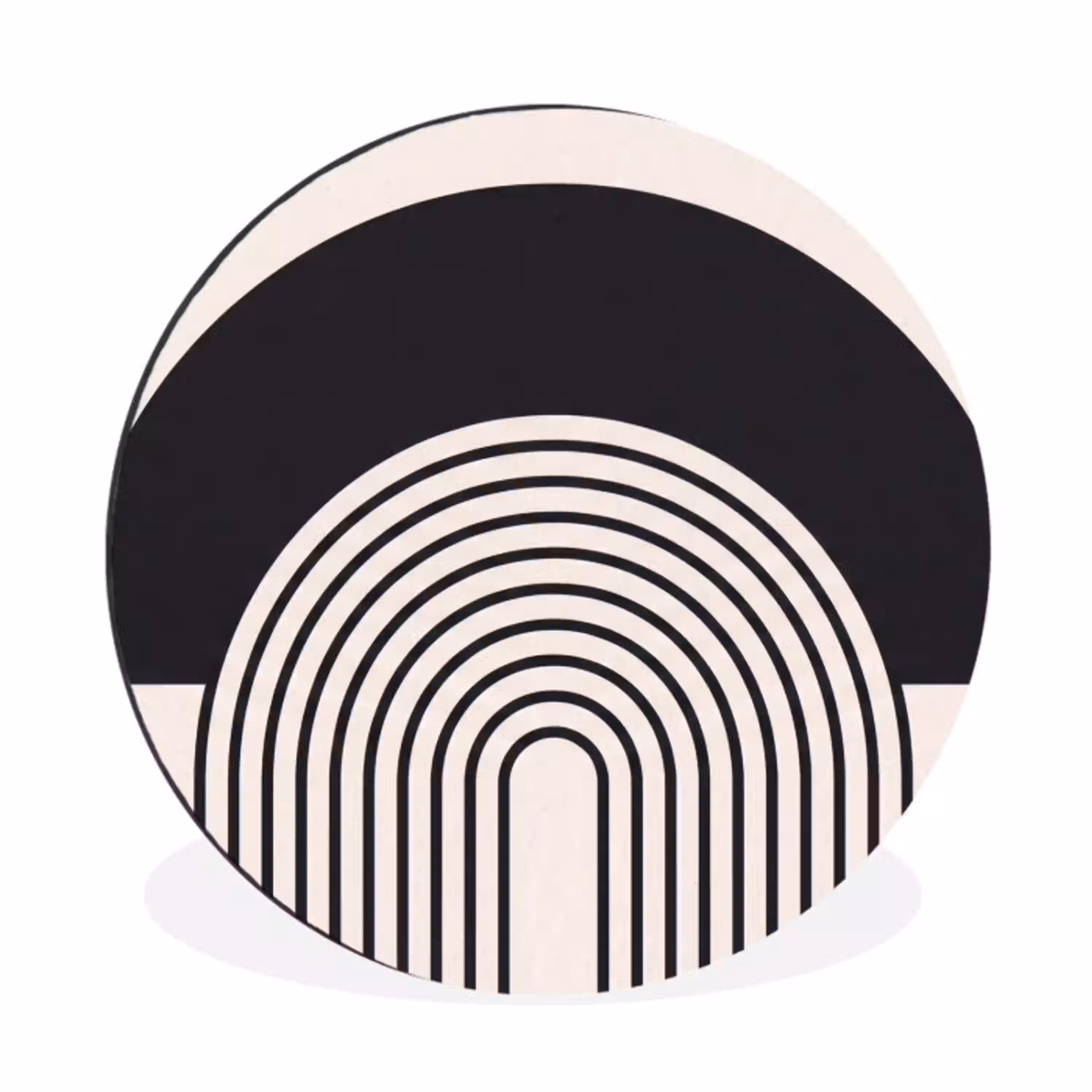 Abstract - Boog - Modern Wandcirkel aluminium klein -3d