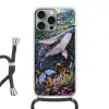 Mozaïek - Walvis - Koraal - Water Hoesje iPhone 16 Pro Max met koord klein -3d