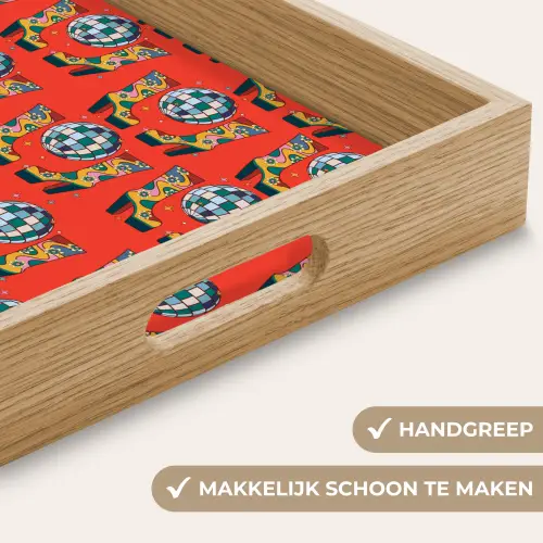 Rood - Disco - Patroon Dienblad Rechthoek middel 911 -USP_HandgreepNL