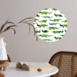 krokodillen - Speels - Groen Wandcirkel behangsticker klein 186 -sfeer3