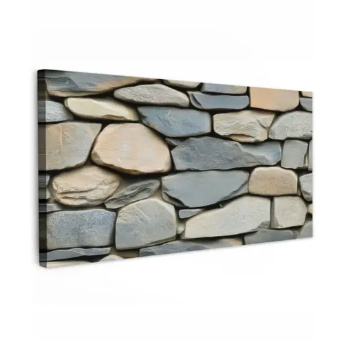 Stenen - Rustiek - Grijs Tuinposter op houten frame 2 cm dik xxl -3d