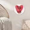 Hart - Rood - Valentijn Wandcirkel kunststof plaat 5mm dik klein -sfeer5