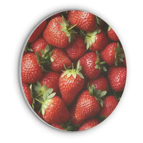 Aardbei - Fruit - Rood Akoestische PET Vilt - Rond klein -3d