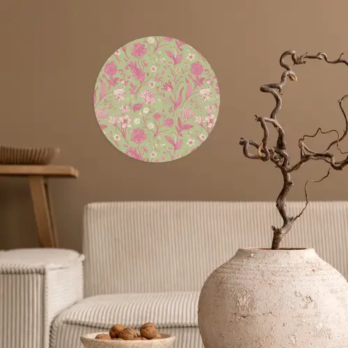 Classic - Pink - Mint Wandcirkel behangsticker klein 186 -sfeer1