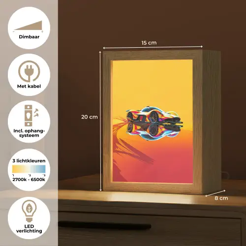 Auto - Race  - F1 - Jongens - Geel - Rood Light Box met kabel klein -USP_NL