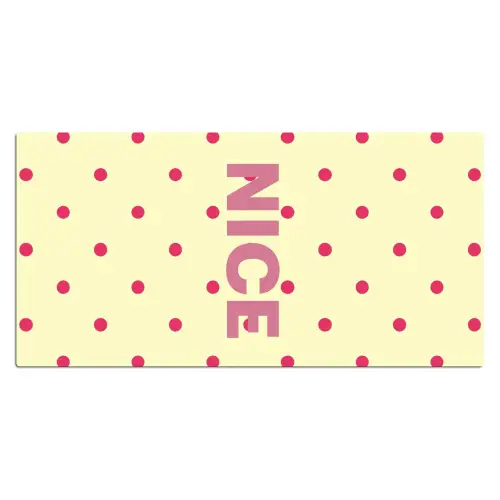Nice - Stippen - Roze - Geel Muismat XXL klein -3d_leeg