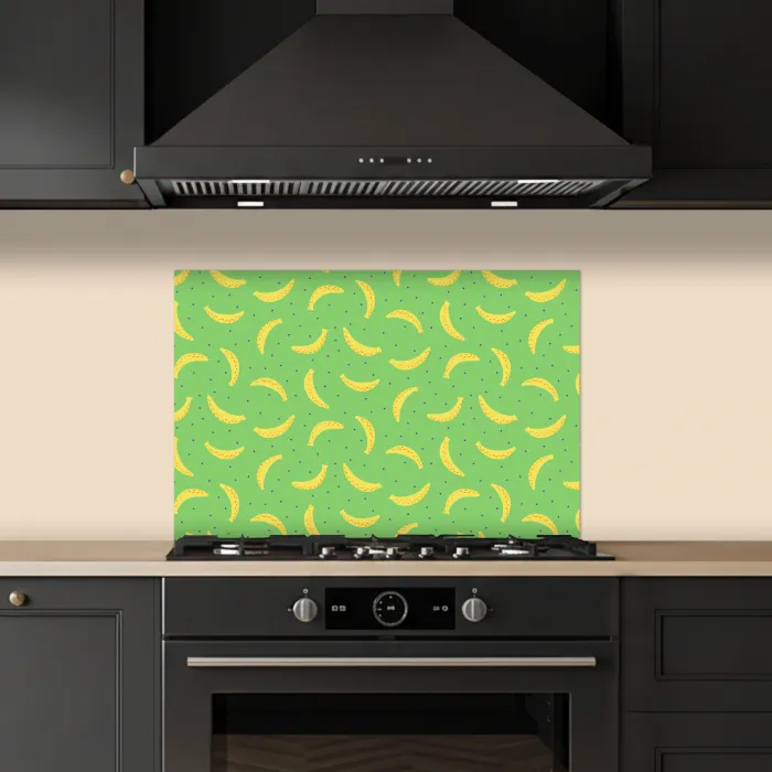 Groen - Geel - Bananen keuken achterwand spatscherm klein 900 -sfeer1