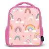 Regenboog - Patroon - Pastel - Handgetekend Kinderrugzak - Roze middel -3d