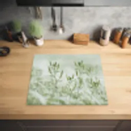 Grassen - Minimalistisch - Groen Inductie beschermer vinyl 3mm middel -sfeer5