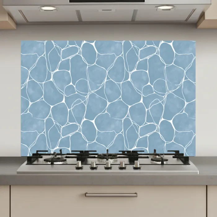 Organisch - Patroon - Blauw keuken achterwand spatscherm klein 900 -3d_website