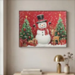 Feestvreugde - Winterbos - Kleurrijk Textielframe zwart klein -sfeer2
