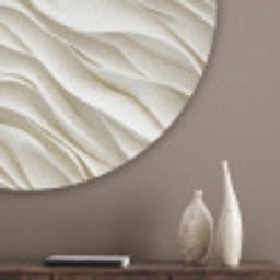 Golven - Wit - Minimalistisch Akoestische PET Vilt - Rond klein 838 -sfeer5_closeup