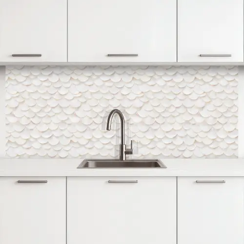 Schubben - Wit - Elegant keuken achterwand 2 middel 871 -3d