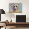 Vrouw - Blond - Roze kauwgom - Kleurrijk - Pastel PET vilt klein -sfeer5