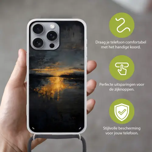 Gouden Reflectie op Water Hoesje iPhone 16 Pro Max met koord klein -sfeer2_NL