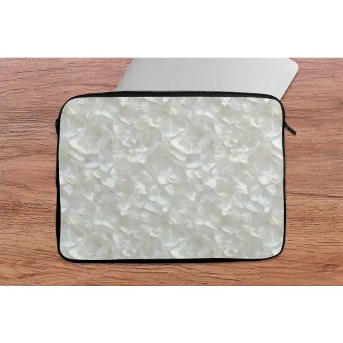 Parelmoerglans - Wit - Schelp laptophoes neopreen klein 279 -tafel