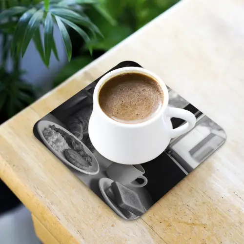 Kat - Koffie - Brood - Zwart onderzetter kurk middel -sfeer5
